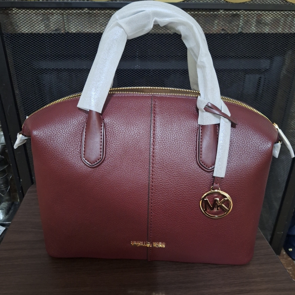 Michael Kors Burgundy Leather Satchel